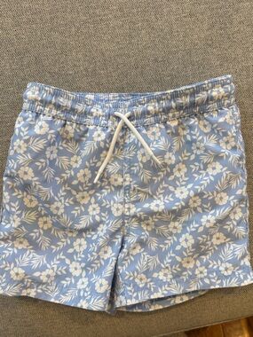 Janie & Jack Boys Floral Swim Trunks